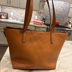 Poppy and Peonies Go-Getter Tote in Cognac